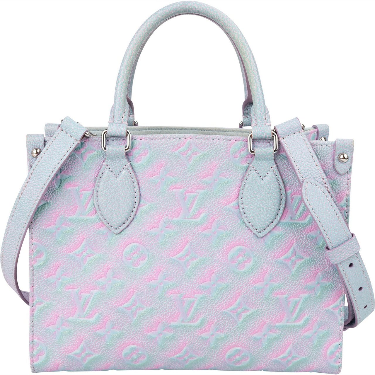 Louis Vuitton Leather Monogram Empreinte OnTheGo PM Handbag Blauw