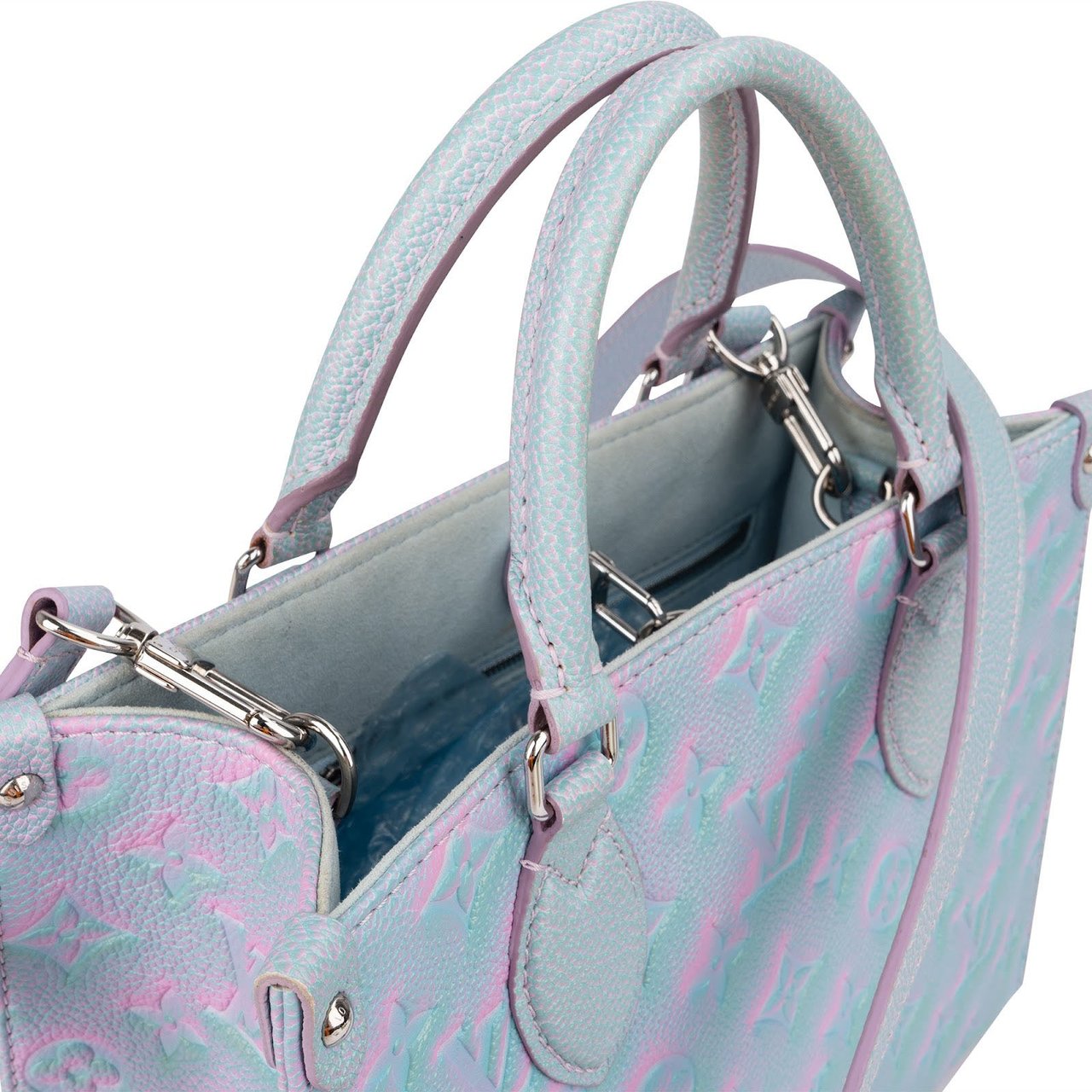 Louis Vuitton Leather Monogram Empreinte OnTheGo PM Handbag Blauw