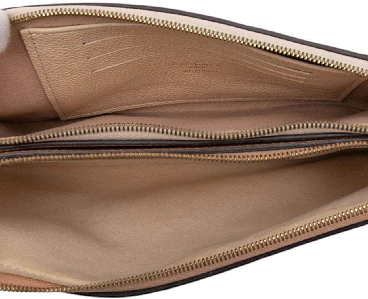 Louis Vuitton Monogram Empreinte Double Zip Pochette Bruin