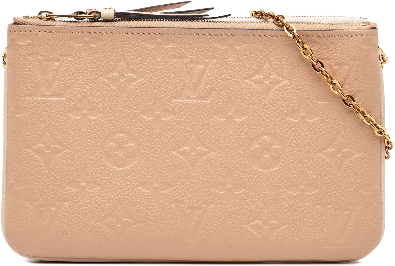 Louis Vuitton Monogram Empreinte Double Zip Pochette Bruin