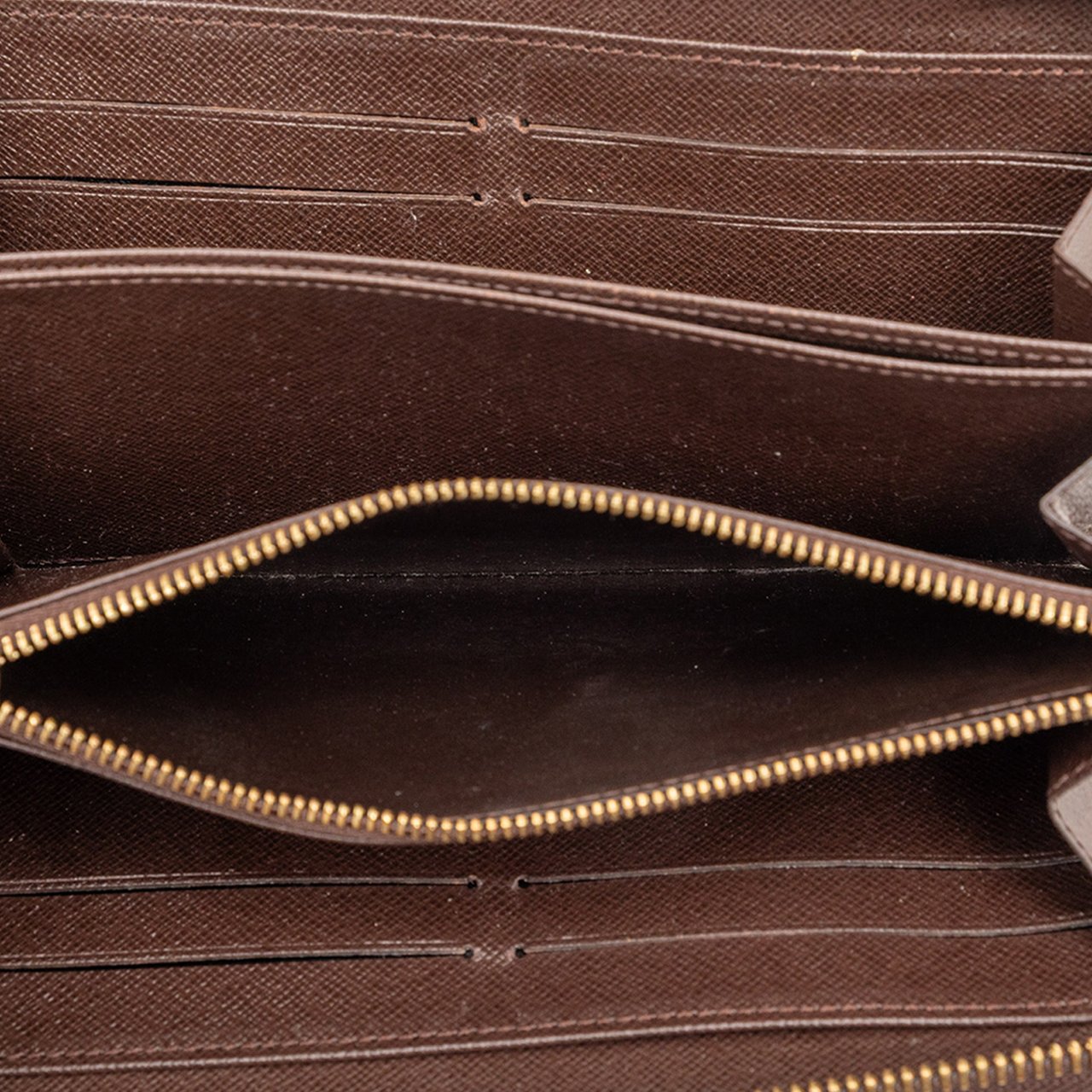 Louis Vuitton Damier Ebene Zippy Long Wallet Bruin