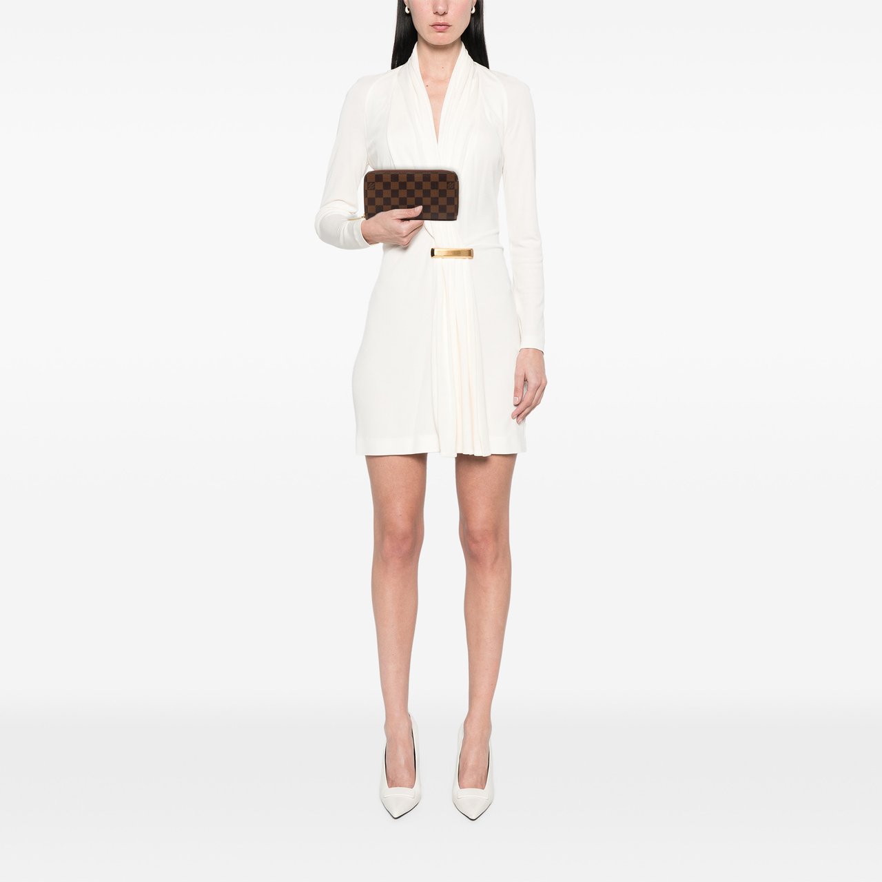 Louis Vuitton Damier Ebene Zippy Long Wallet Bruin