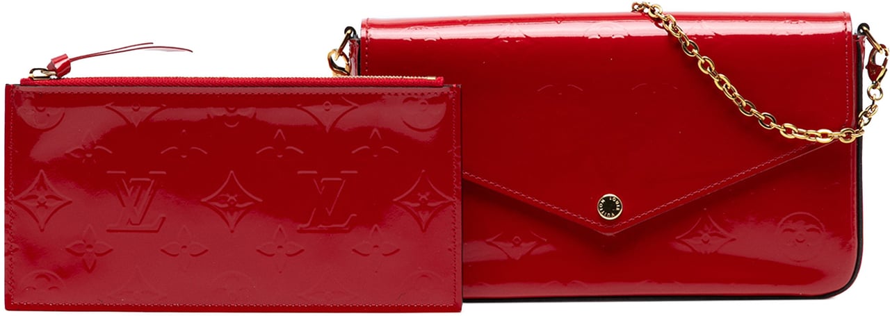 Louis Vuitton Monogram Vernis Pochette Felicie Rood