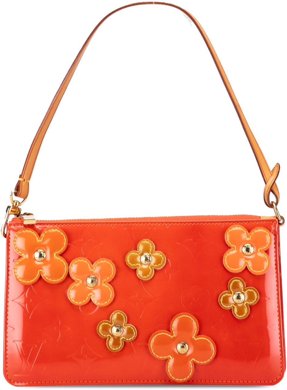 Louis Vuitton Monogram Vernis Fleurs Lexington Pochette Oranje