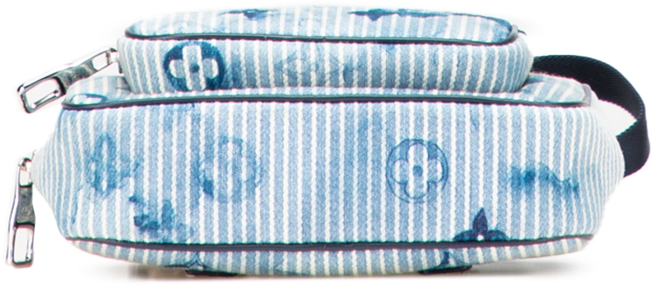 Louis Vuitton Monogram Denim Watercolor Hickory Stripes Outdoor Pouch Blauw