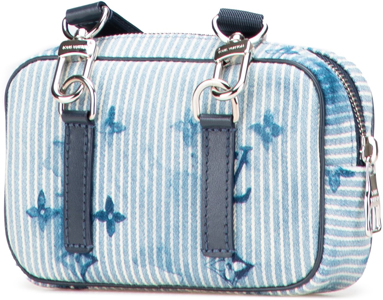 Louis Vuitton Monogram Denim Watercolor Hickory Stripes Outdoor Pouch Blauw