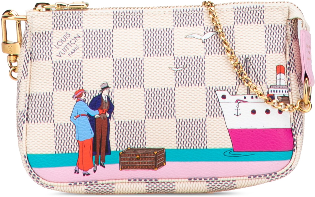 Louis Vuitton Damier Azur Illustre Transatlantic Mini Pochette Accessoires Wit