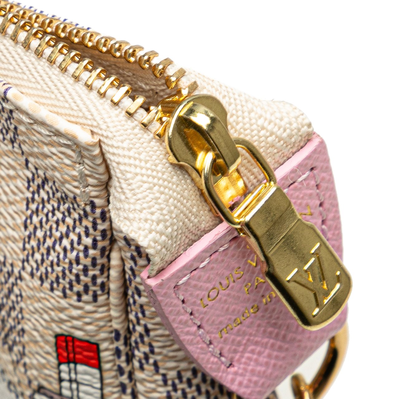 Louis Vuitton Damier Azur Illustre Transatlantic Mini Pochette Accessoires Wit
