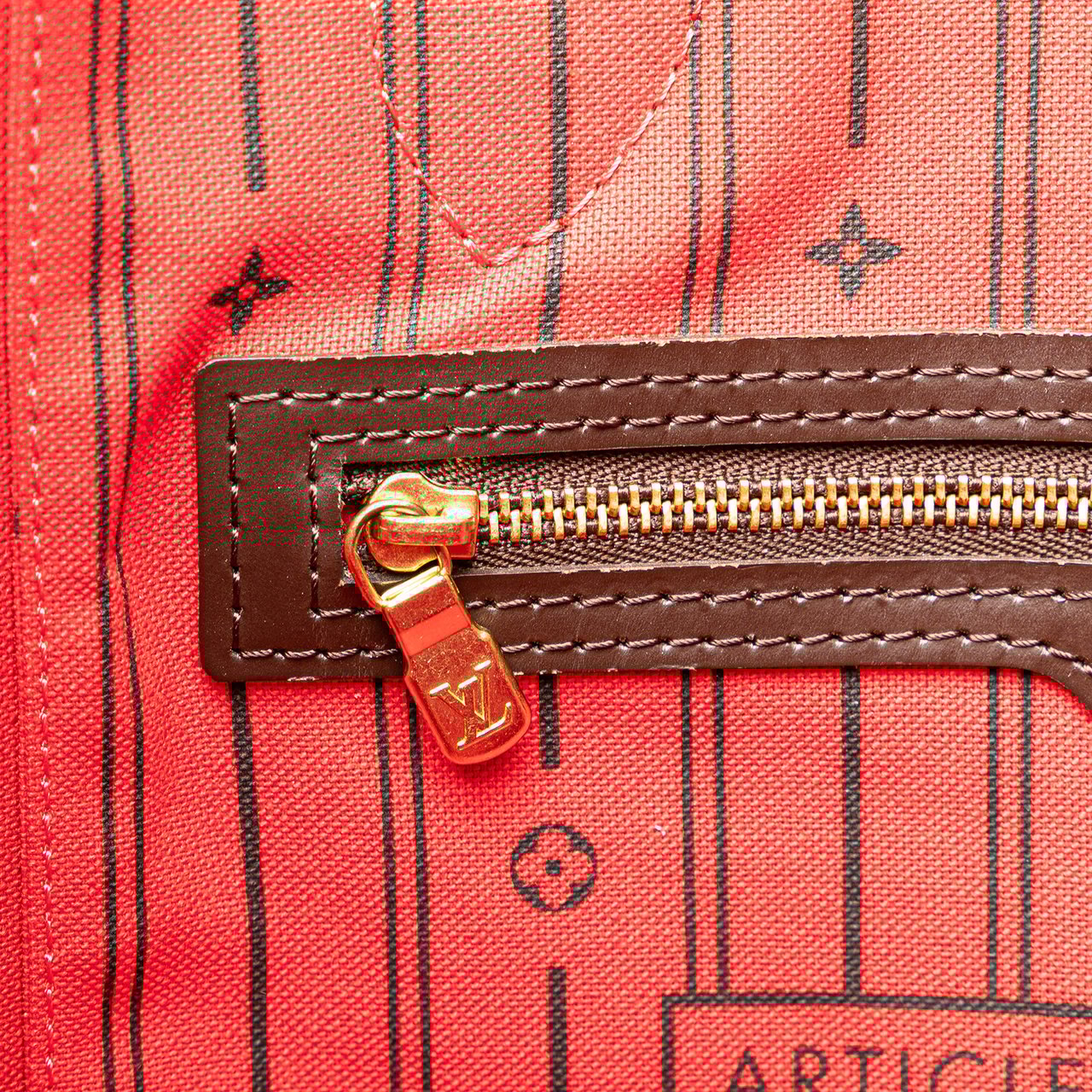 Louis Vuitton Damier Ebene Neverfull MM Bruin