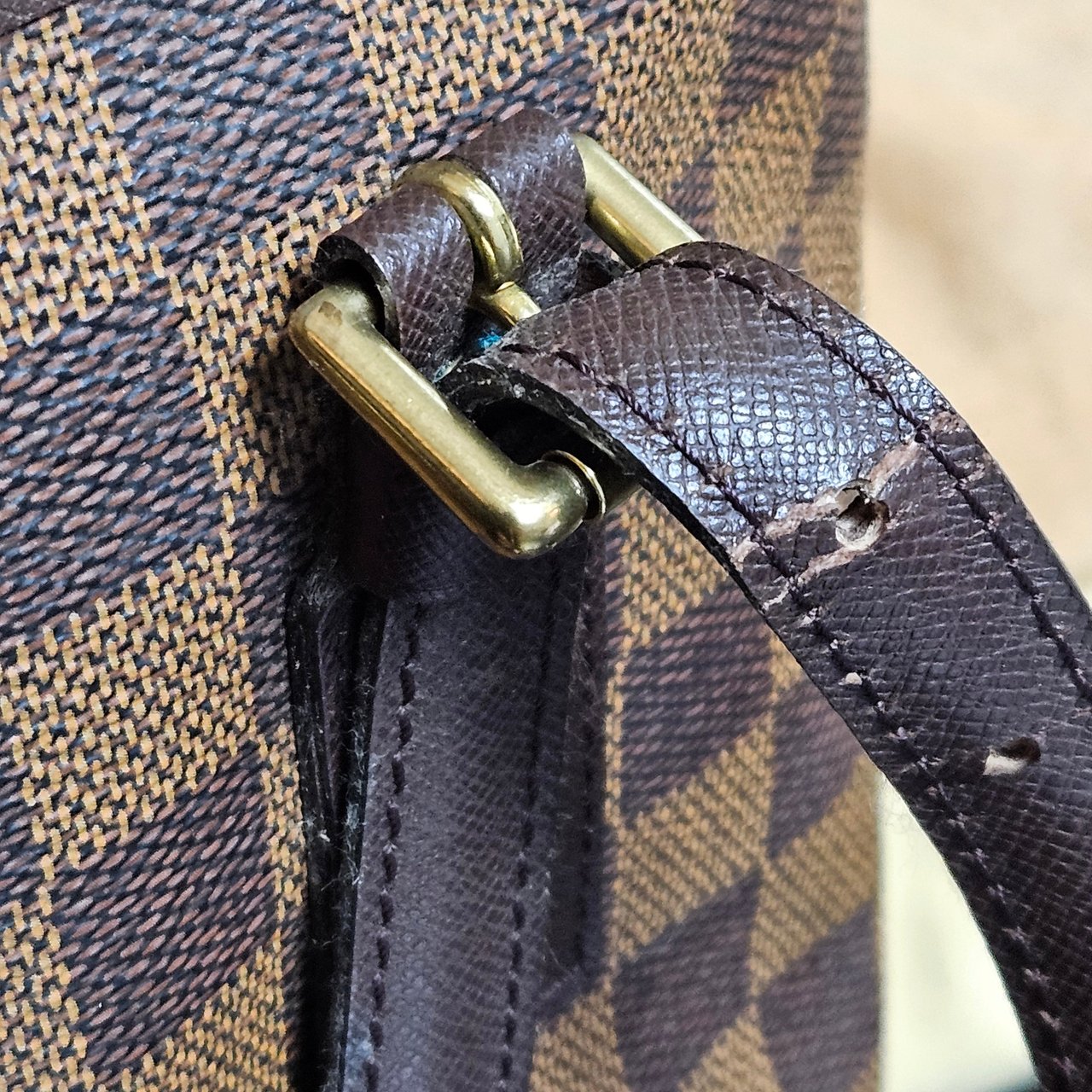 Louis Vuitton Louis Vuitton Damier Ebene Monogram Bucket PM Handbag Bruin