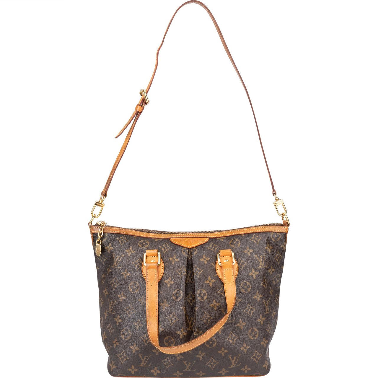 Louis Vuitton Louis Vuitton Canvas Monogram Palermo PM Handbag Bruin