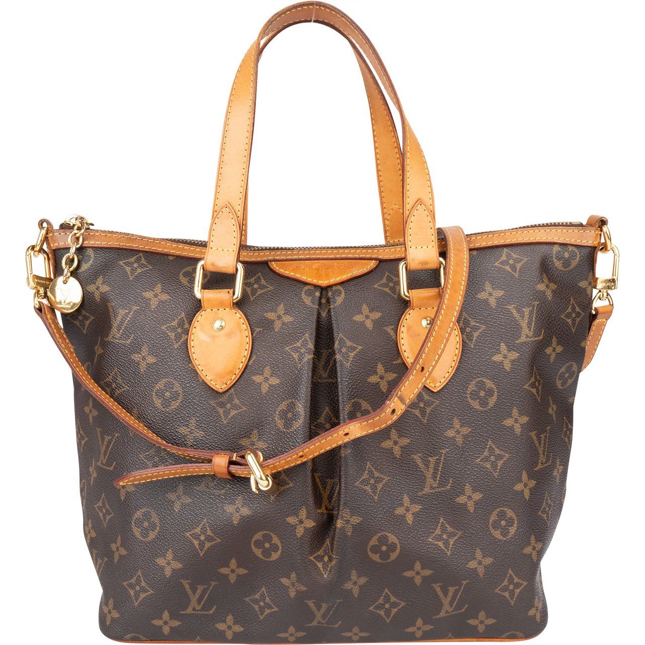 Louis Vuitton Louis Vuitton Canvas Monogram Palermo PM Handbag Bruin