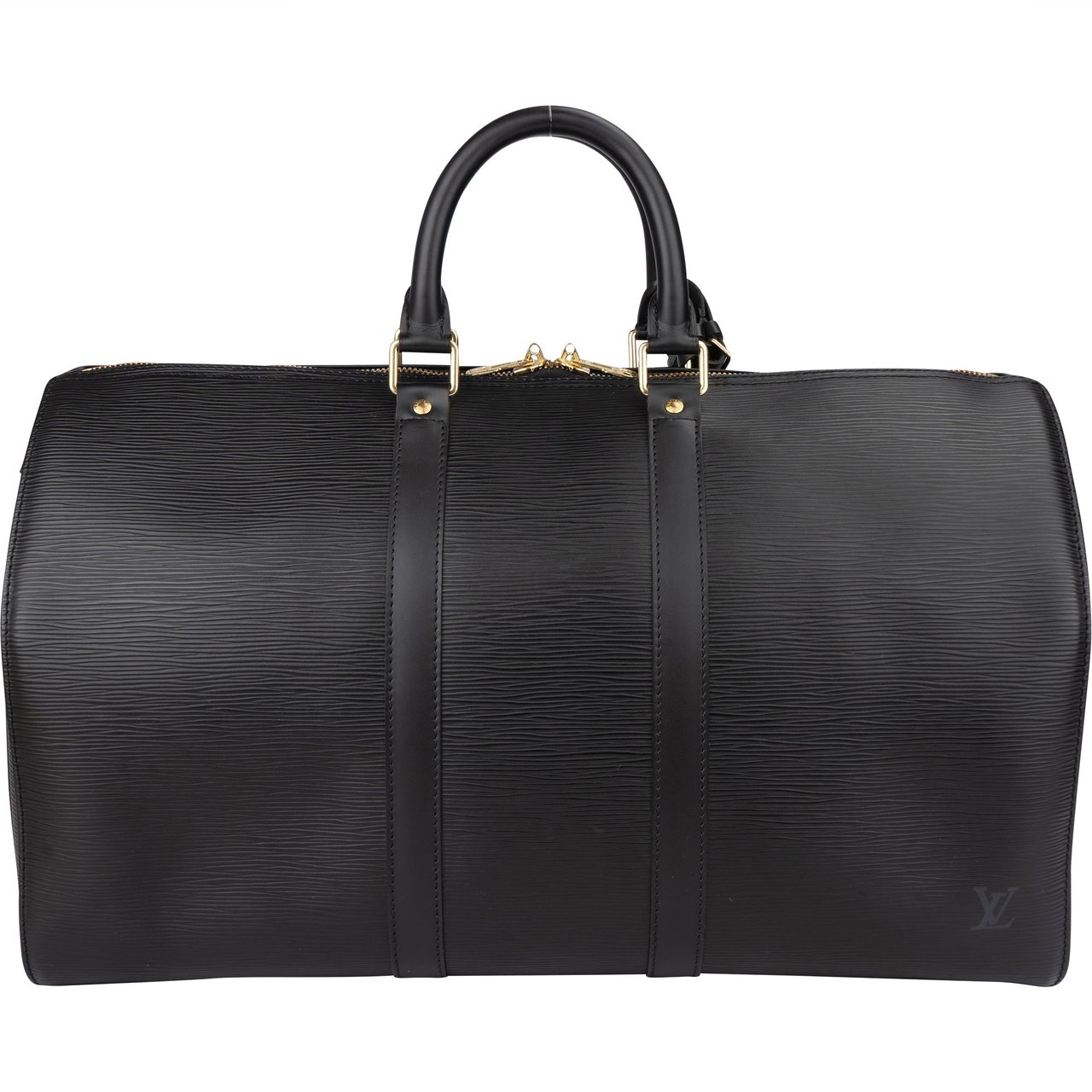 Louis Vuitton Louis Vuitton Noir Epi Leather Keepall 45 Zwart