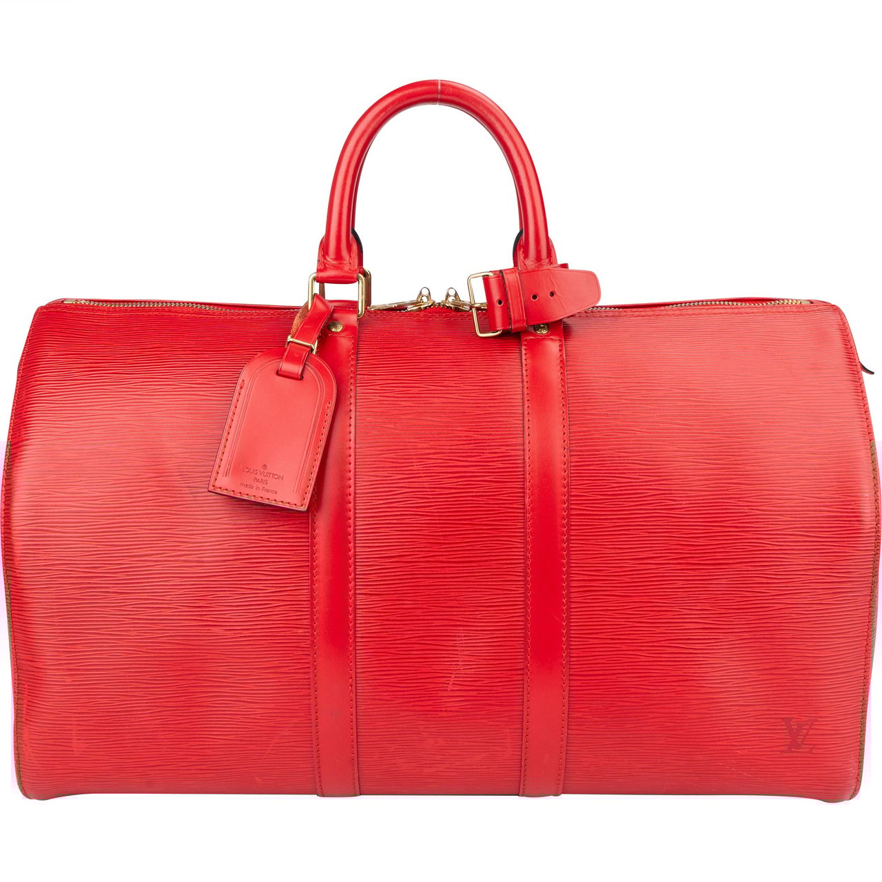 Louis Vuitton Louis Vuitton Rouge Epi Leather Keepall 45 Rood