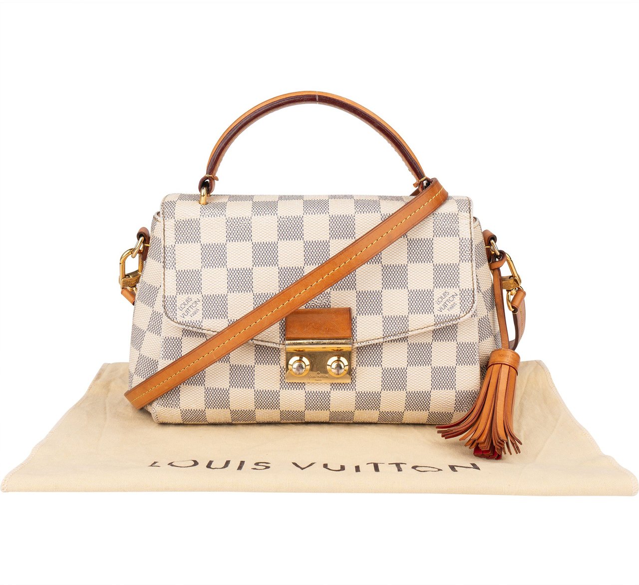 Louis Vuitton Louis Vuitton Damier Azur Monogram Croisette Handbag Wit