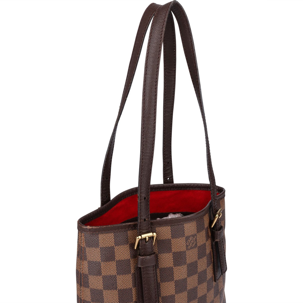 Louis Vuitton Damier Ebene Monogram Bucket PM Handbag Bruin
