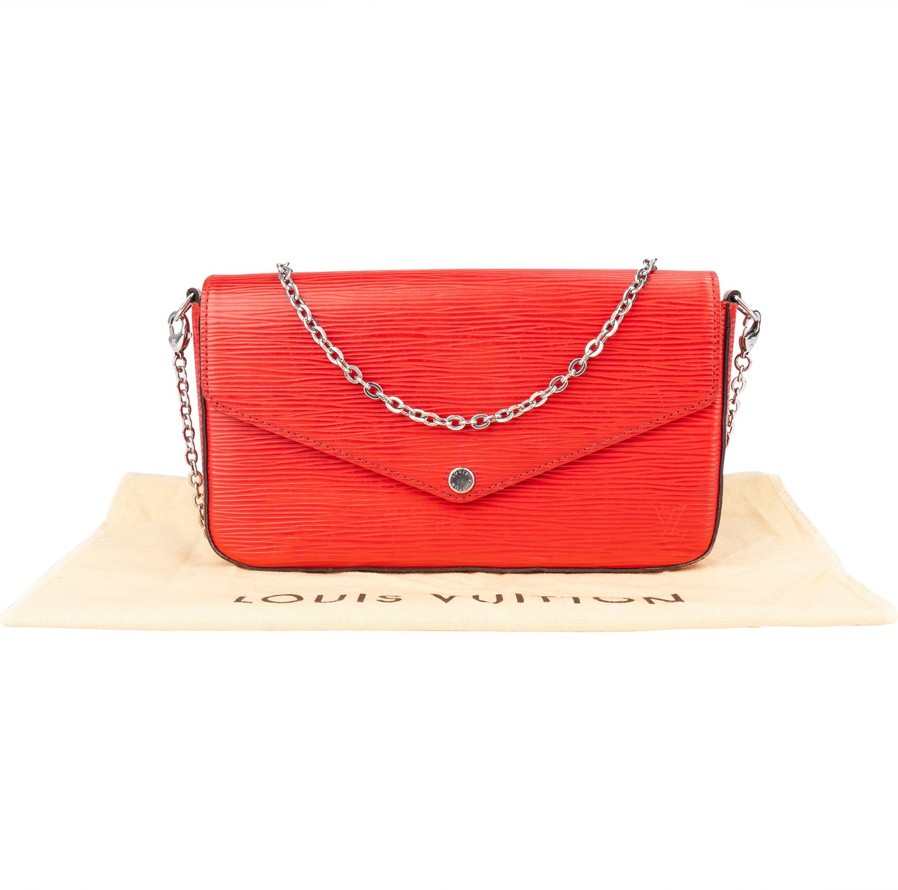Louis Vuitton Rouge Epi Leather Felicie Crossbody Bag Rood