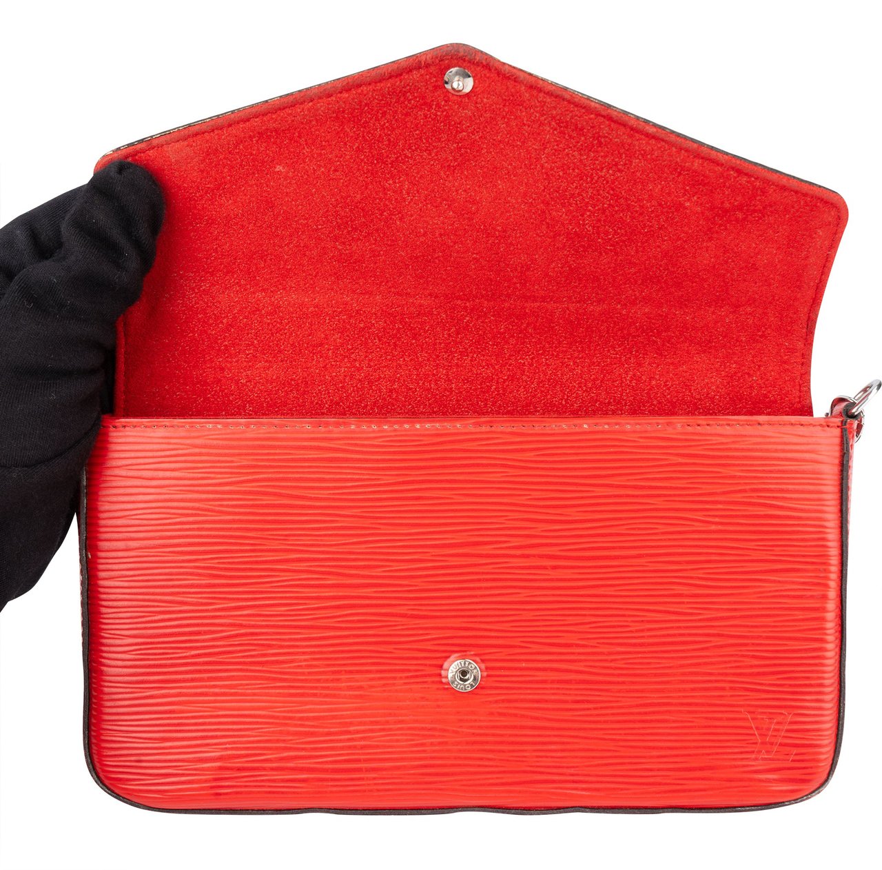 Louis Vuitton Rouge Epi Leather Felicie Crossbody Bag Rood