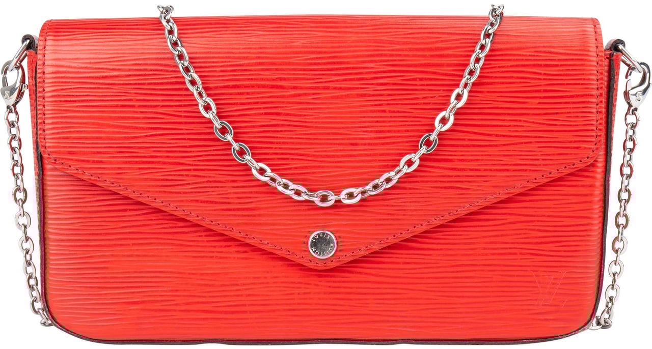 Louis Vuitton Louis Vuitton Rouge Epi Leather Felicie Crossbody Bag Rood