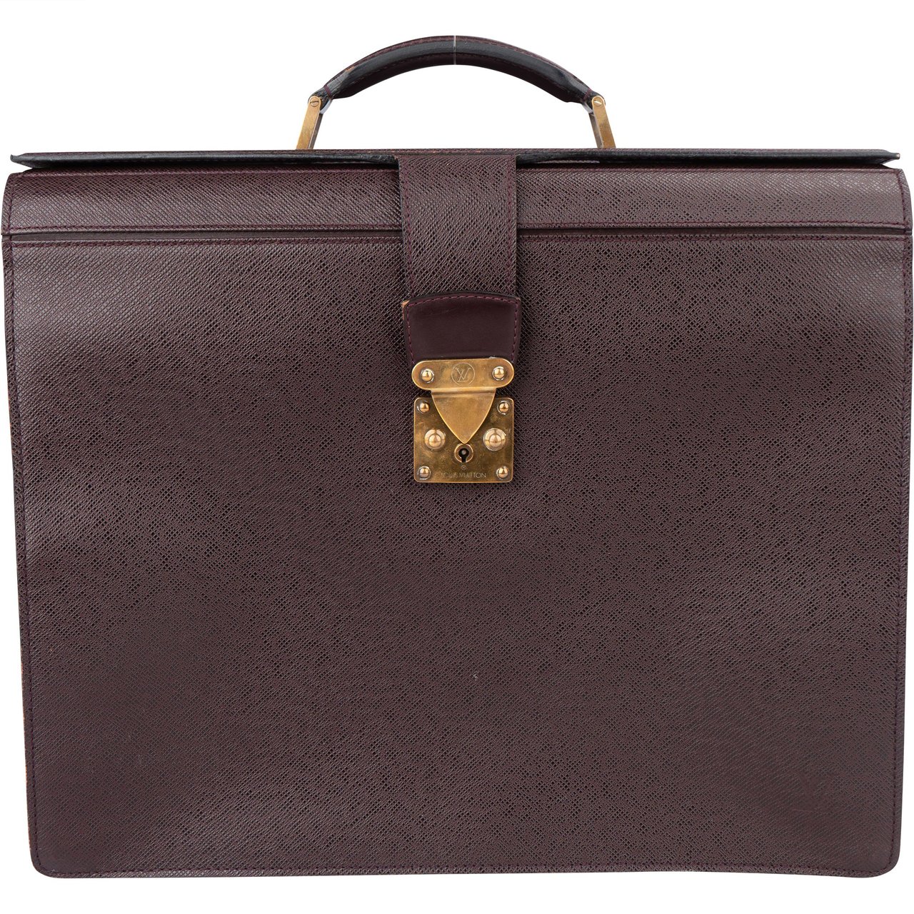 Louis Vuitton Taiga Leather Pilot Oural Business Handbag Paars