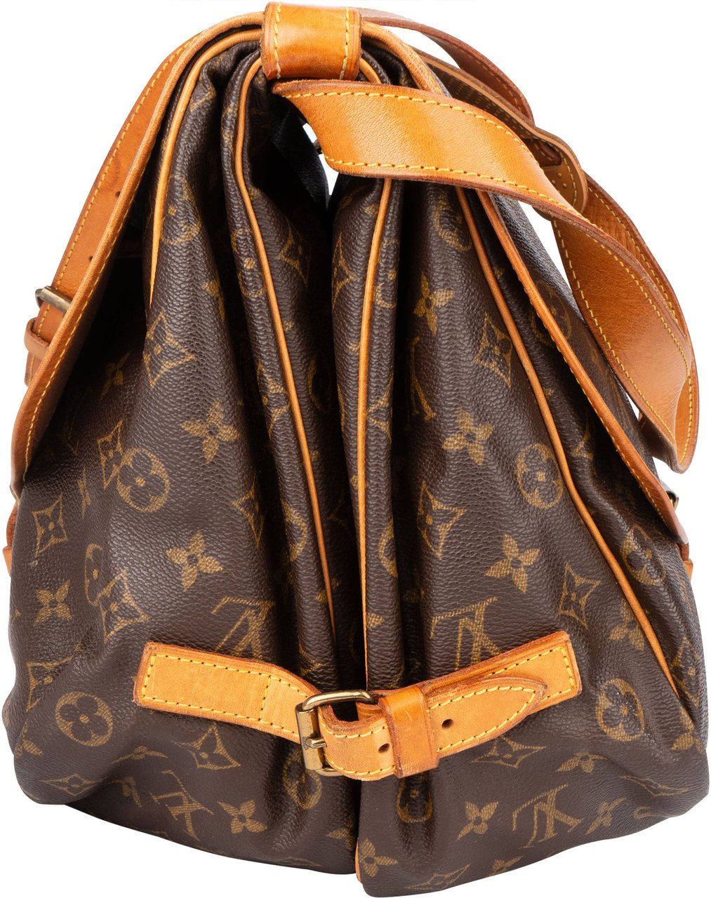 Louis Vuitton Louis Vuitton Canvas Monogram Saumur 35 Crossbody Bag Bruin
