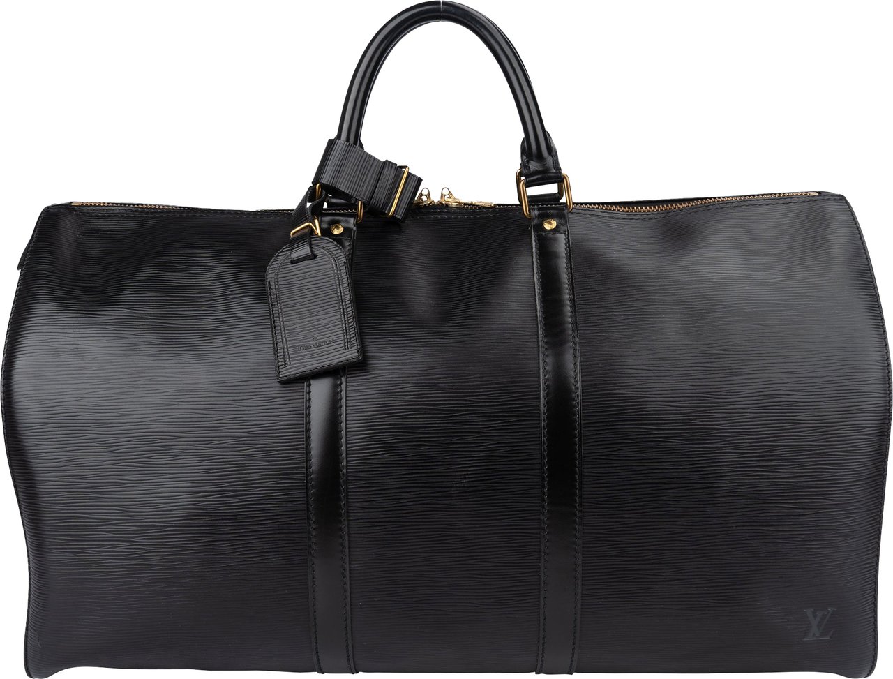 Louis Vuitton Louis Vuitton Noir Epi Leather Keepall 50 Zwart