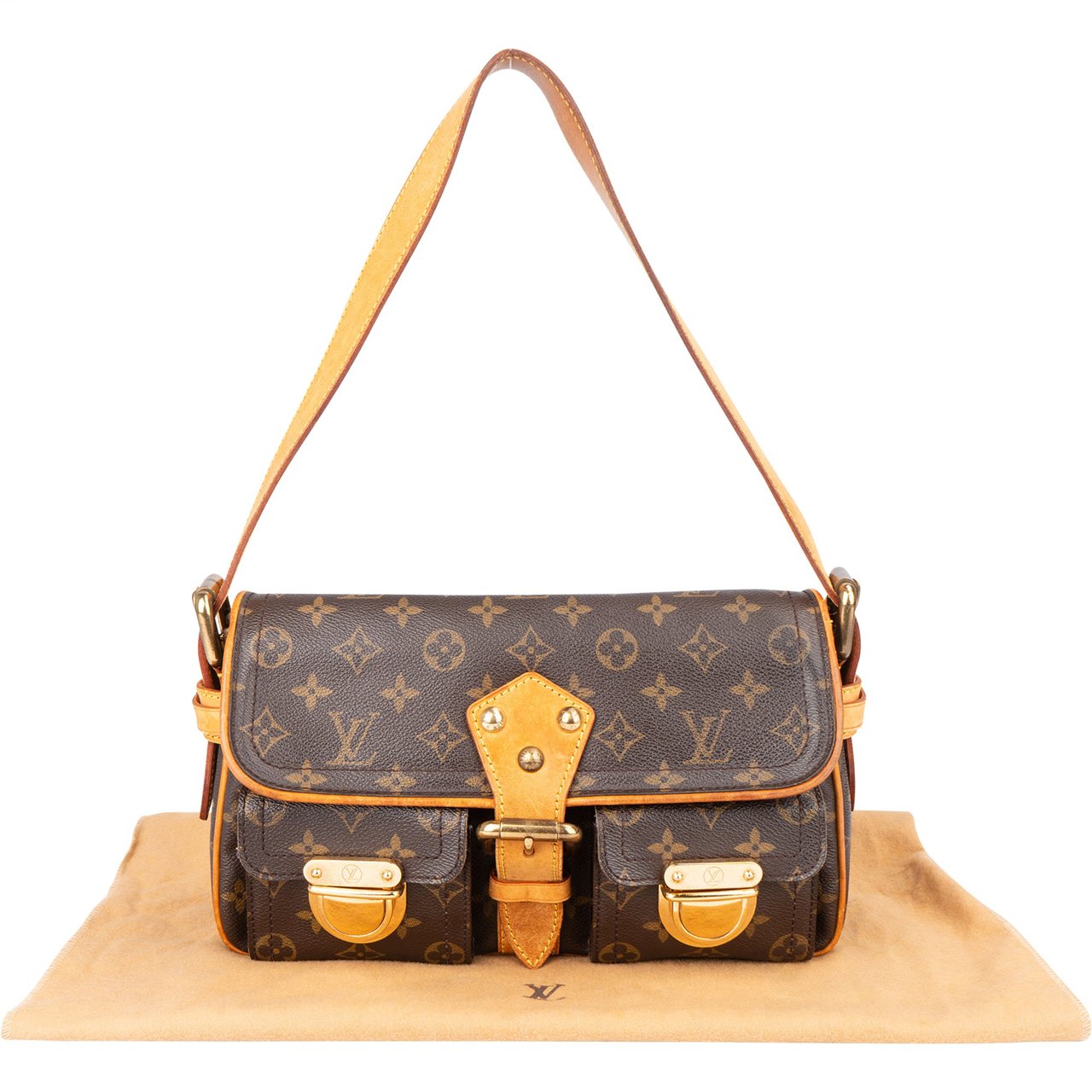 Louis Vuitton Louis Vuitton Canvas Monogram Hudson PM Shoulder Bag Bruin