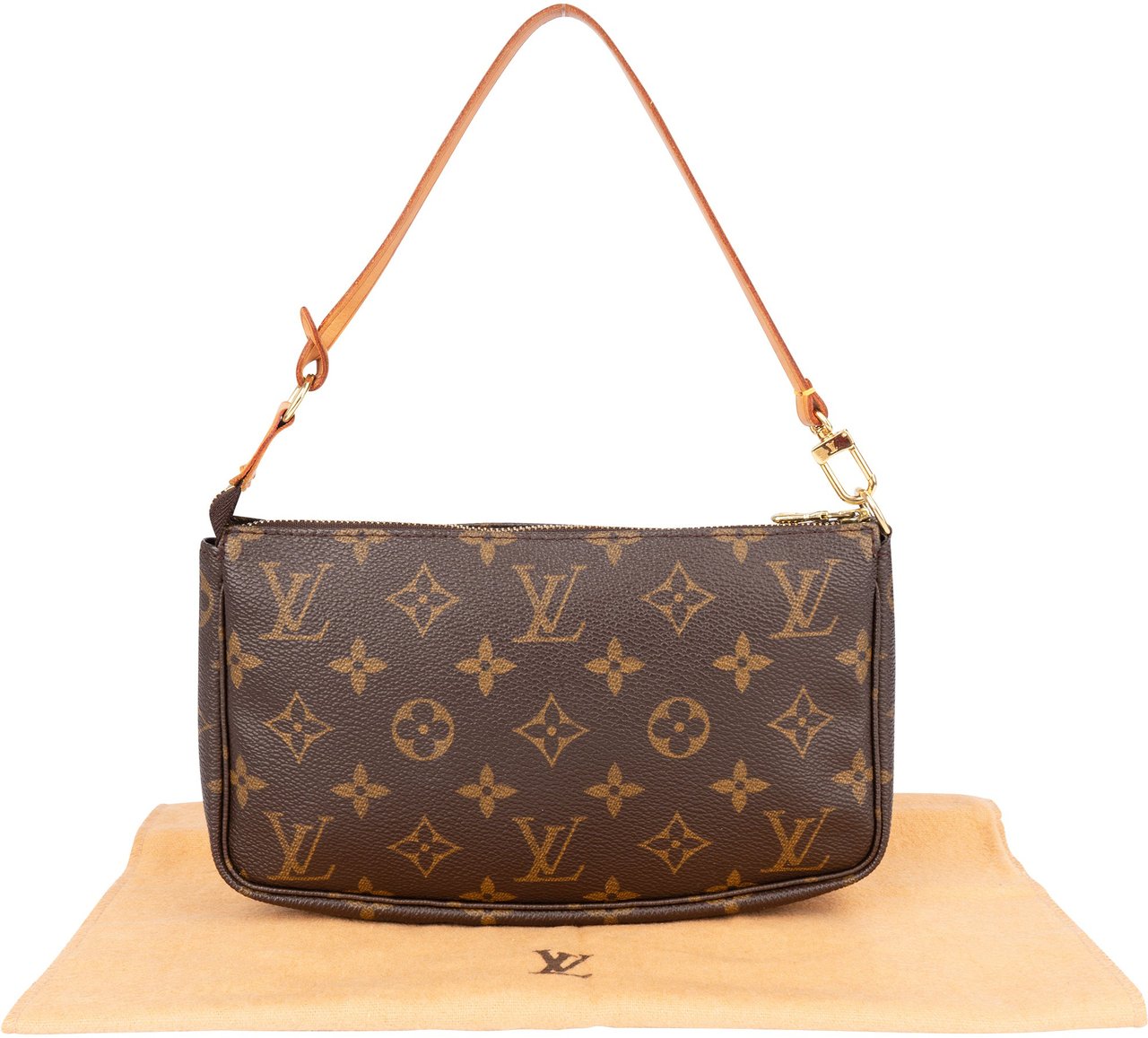 Louis Vuitton Louis Vuittonn Canvas Monogram Pochette Accessoire Handbag Bruin