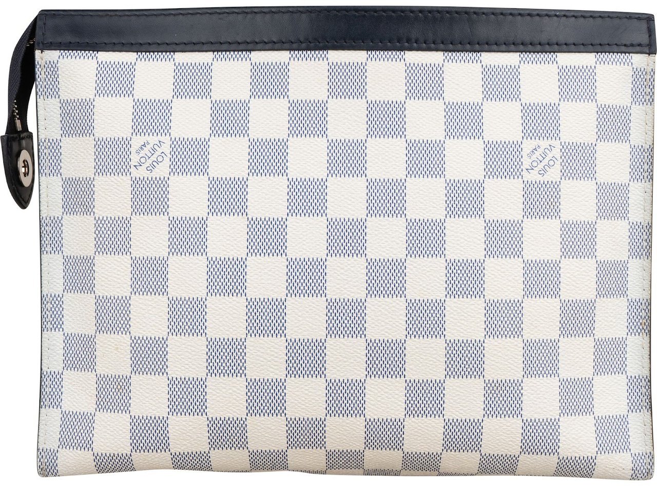 Louis Vuitton Monogram Damier Azur Limited America's Cup 2017 Jour Pochette Clutch Wit