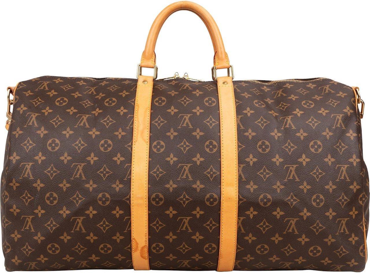 Louis Vuitton Monogram Canvas Keepall 55 Bandoulière Travel Bag Bruin
