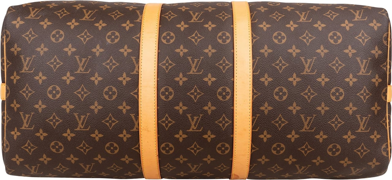 Louis Vuitton Monogram Canvas Keepall 55 Bandoulière Travel Bag Bruin