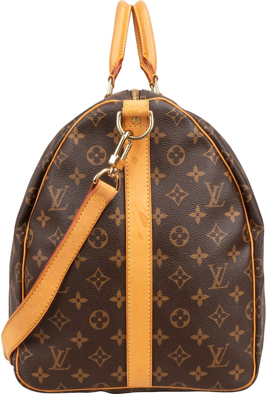 Louis Vuitton Monogram Canvas Keepall 55 Bandoulière Travel Bag Bruin