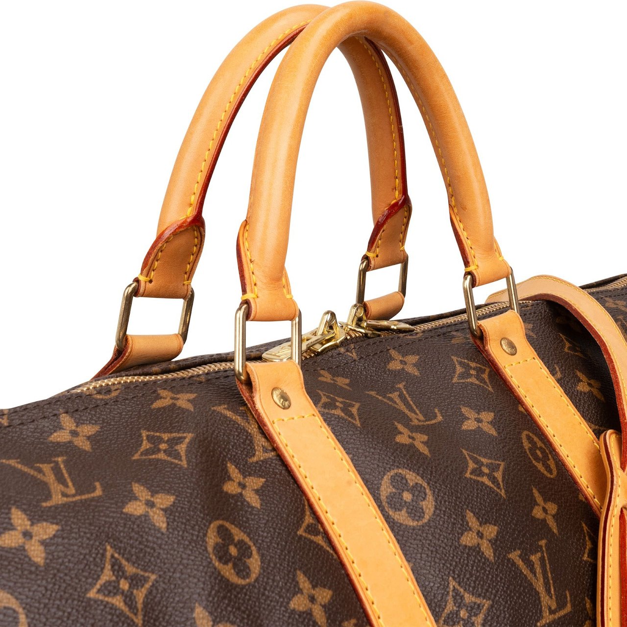 Louis Vuitton Monogram Canvas Keepall 55 Bandoulière Travel Bag Bruin