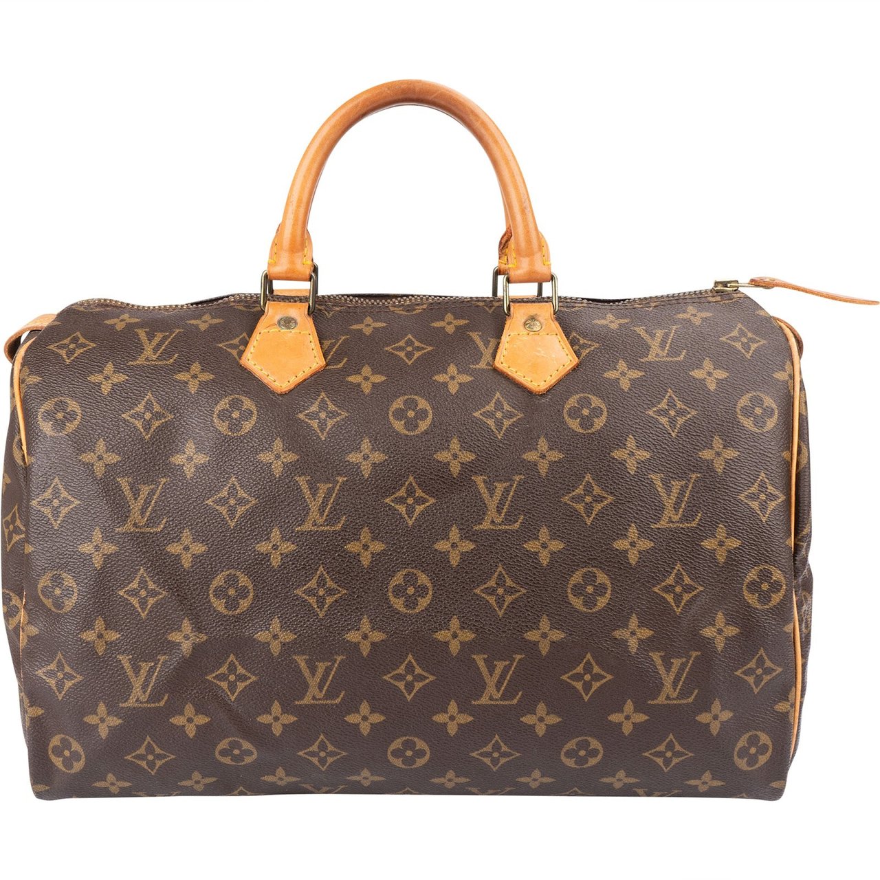 Louis Vuitton Monogram Canvas Speedy 35 Handbag Bruin