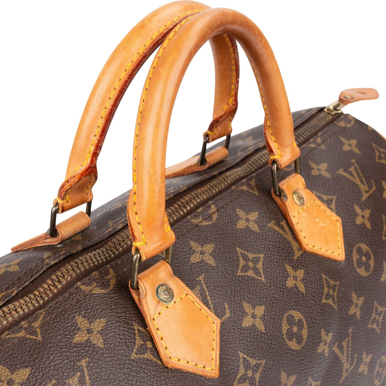 Louis Vuitton Monogram Canvas Speedy 35 Handbag Bruin