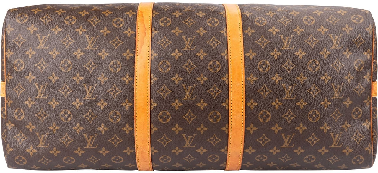 Louis Vuitton Monogram Canvas Keepall 60 Bandoulière Travel Bag Bruin