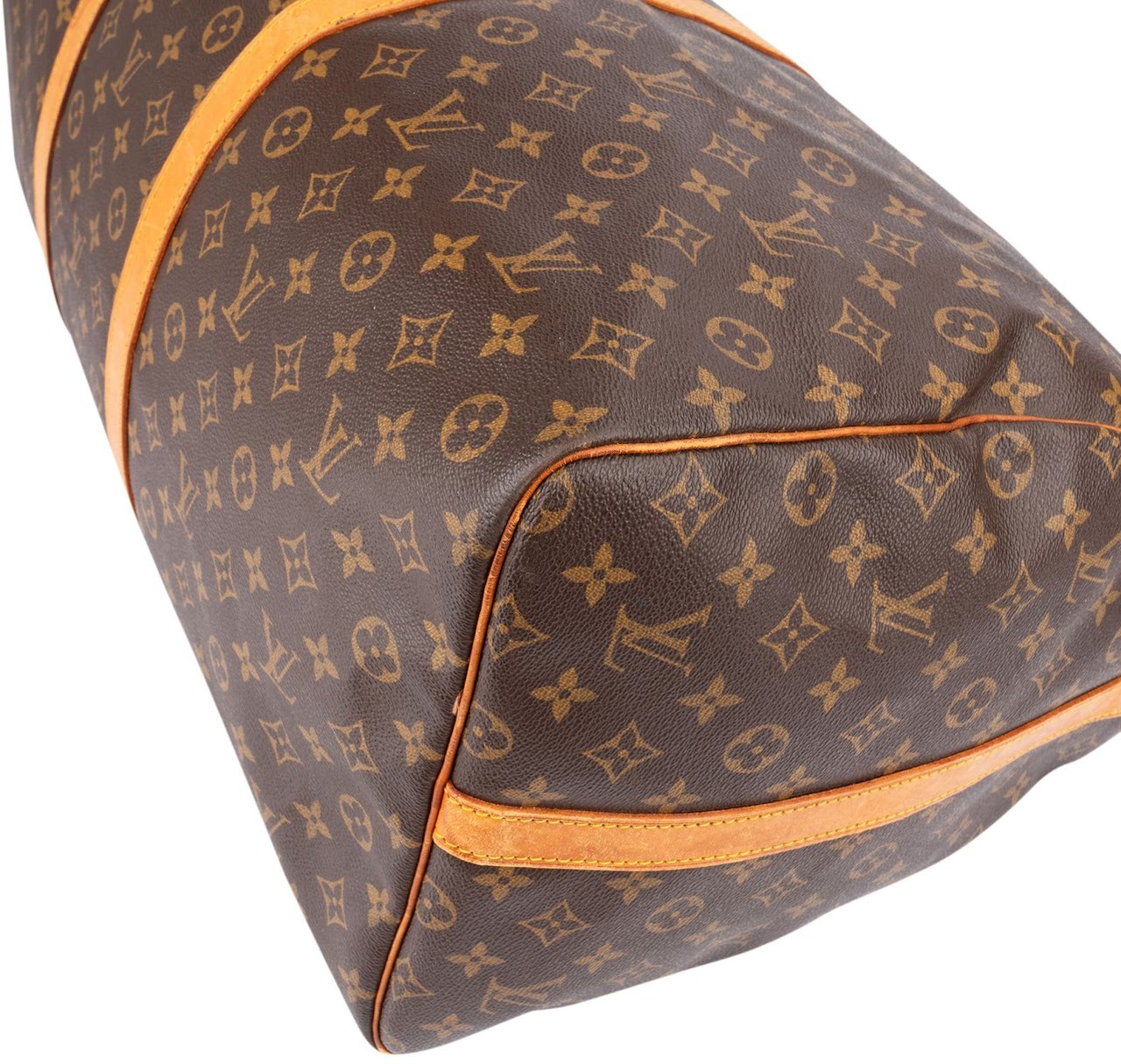 Louis Vuitton Monogram Canvas Keepall 60 Bandoulière Travel Bag Bruin