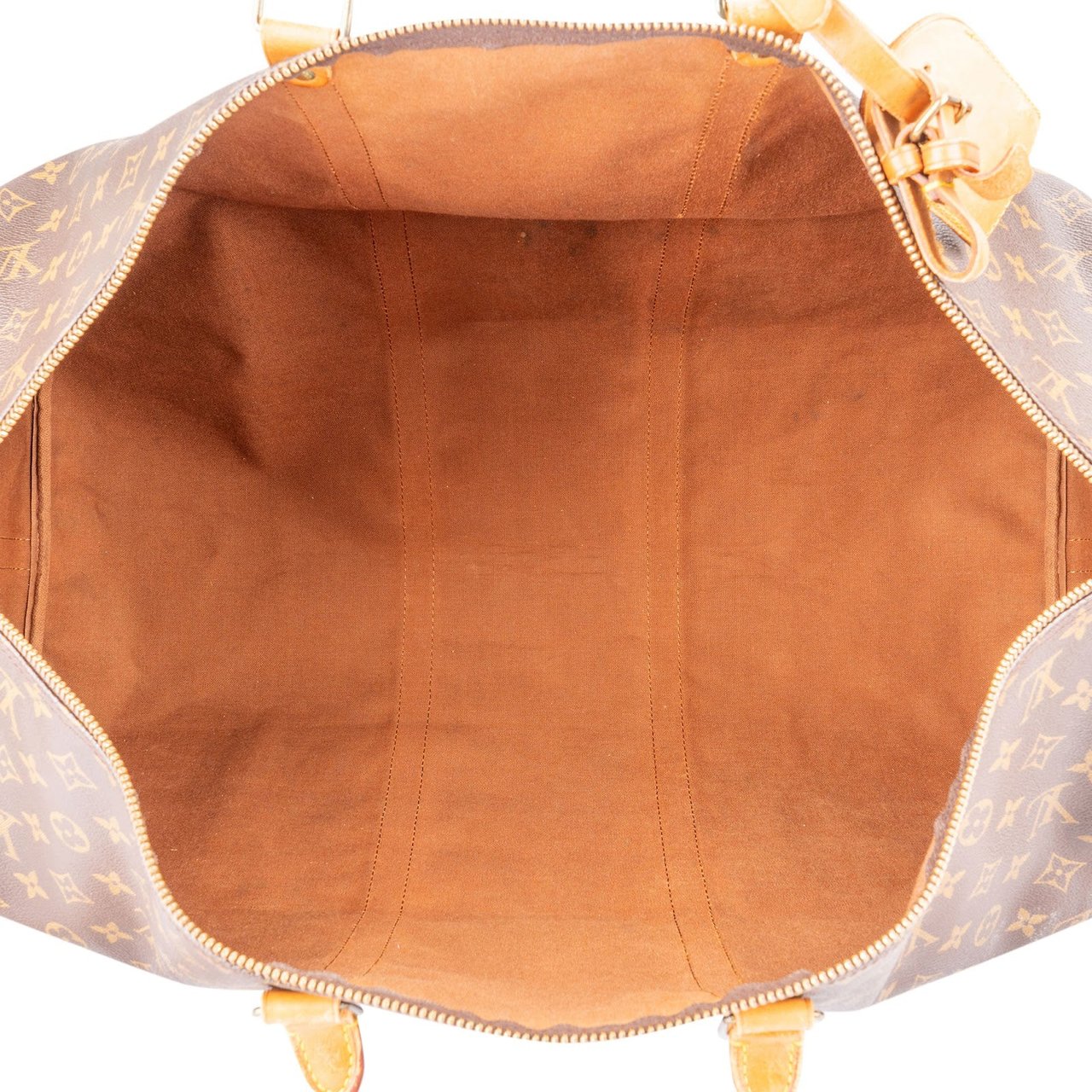 Louis Vuitton Monogram Canvas Keepall 60 Bandoulière Travel Bag Bruin