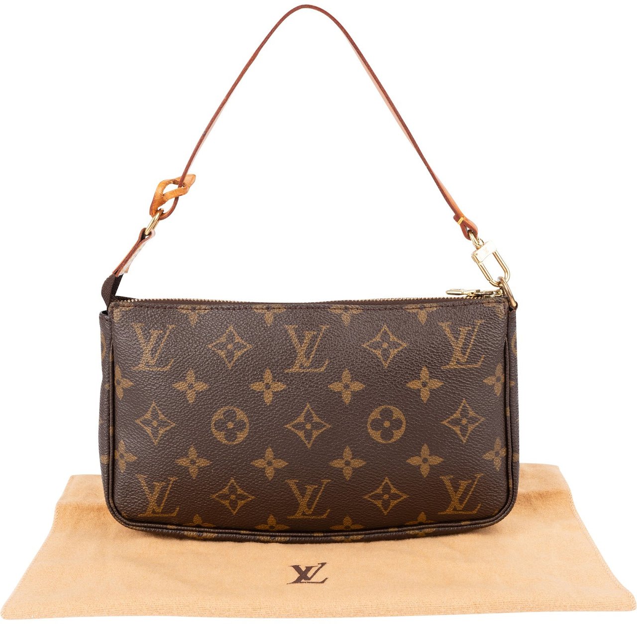 Louis Vuitton Monogram Canvas Pochette Accessoires Handbag Bruin