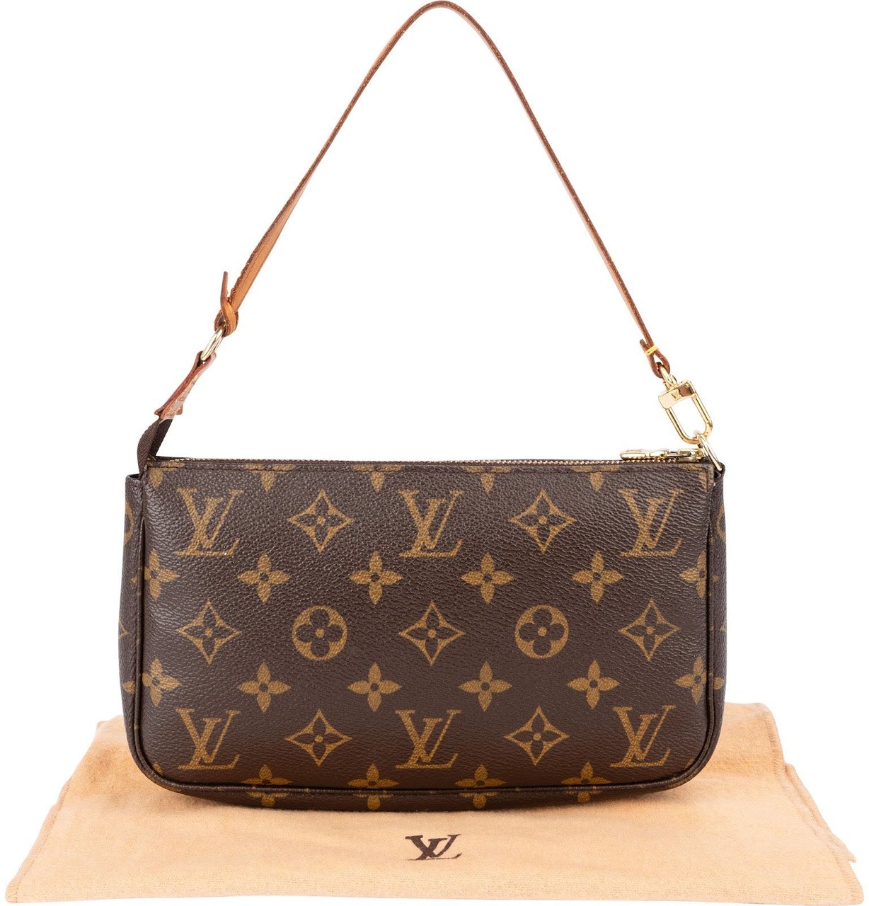 Louis Vuitton Monogram Canvas Pochette Accessoires Handbag Bruin