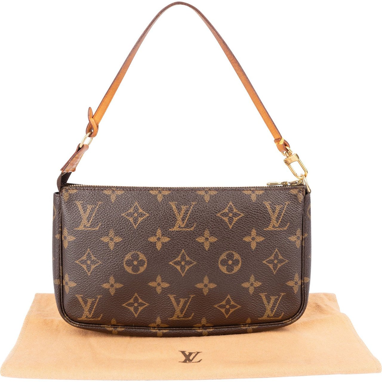 Louis Vuitton Monogram Canvas Pochette Accessoires Handbag Bruin