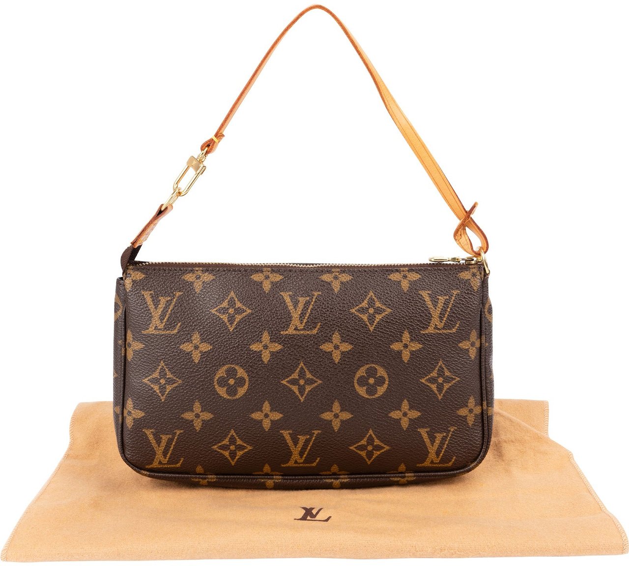 Louis Vuitton Monogram Canvas Pochette Accessoires Handbag Bruin