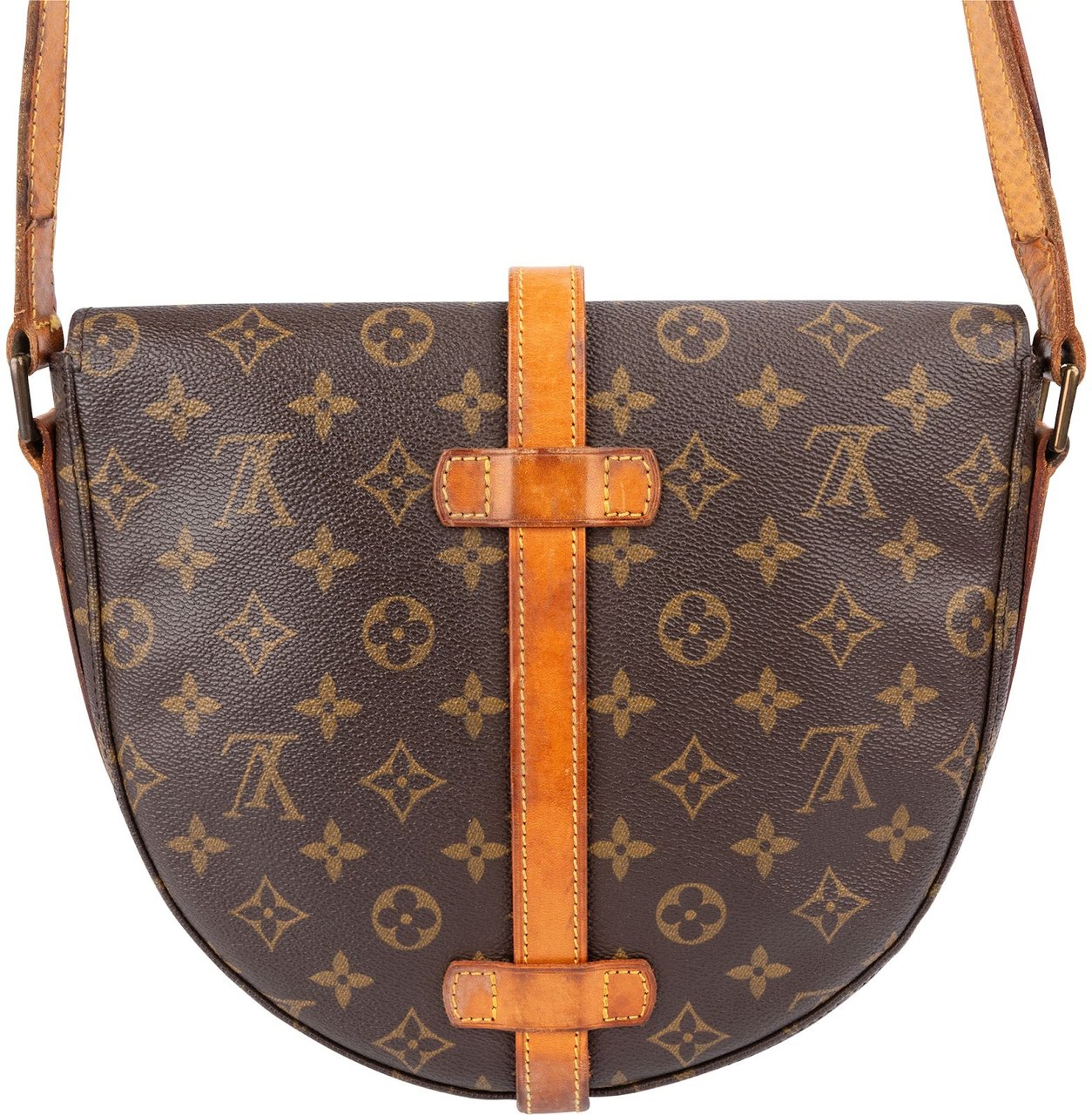 Louis Vuitton Monogram Canvas Chantilly GM Crossbody Bag Bruin