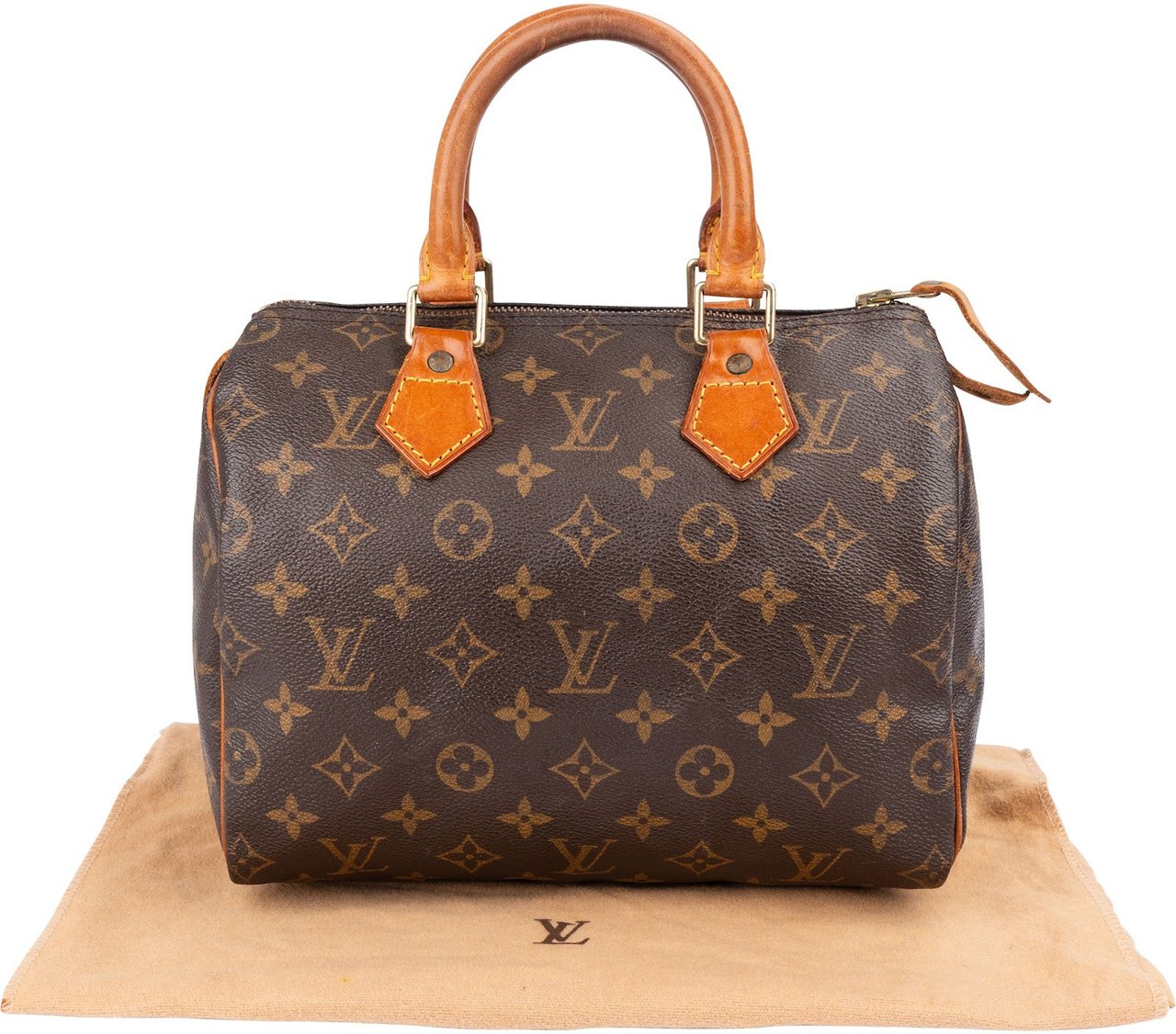 Louis Vuitton Monogram Canvas Speedy 25 Handbag Bruin
