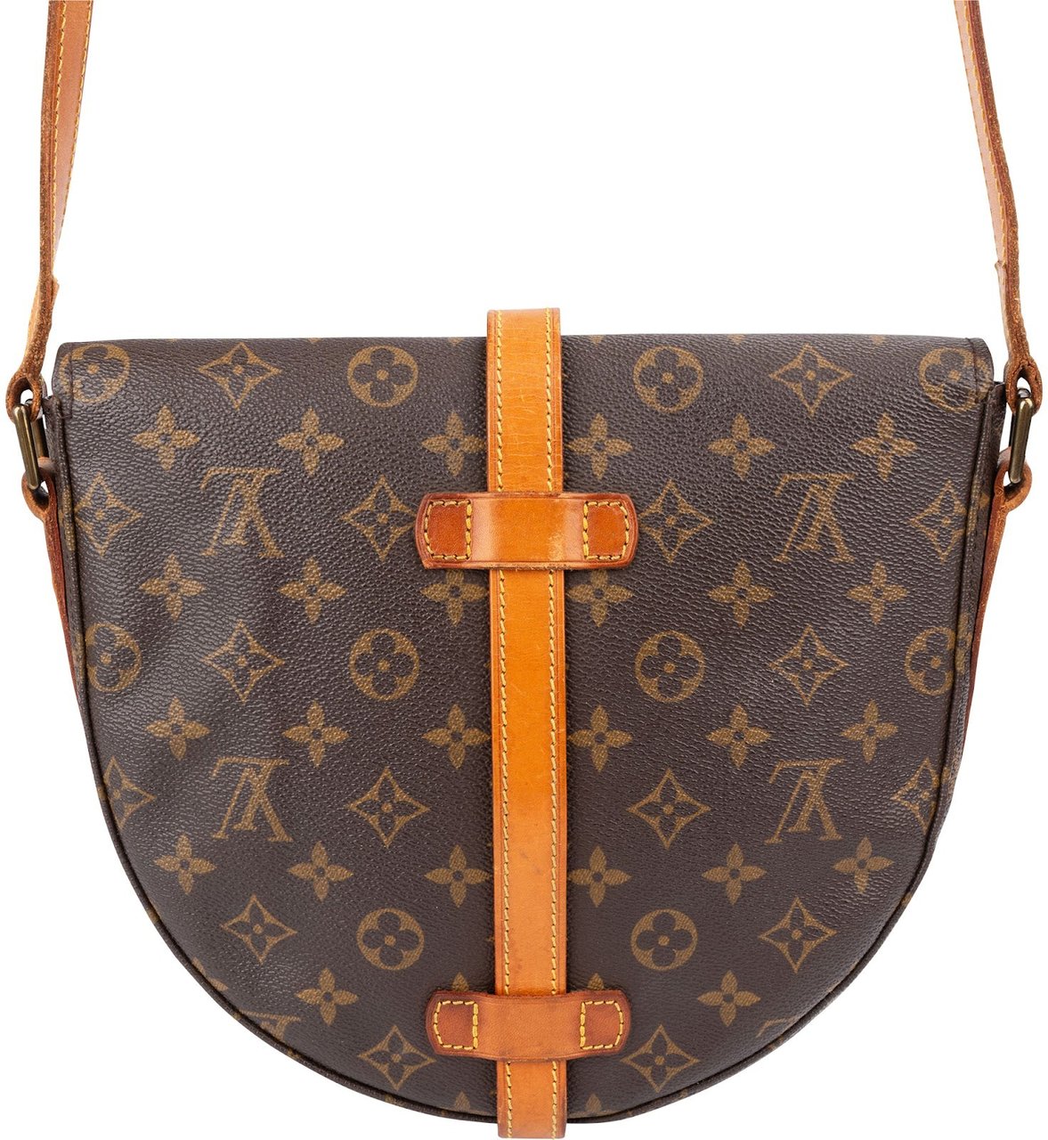 Louis Vuitton Monogram Canvas Chantilly GM Crossbody Bag Bruin
