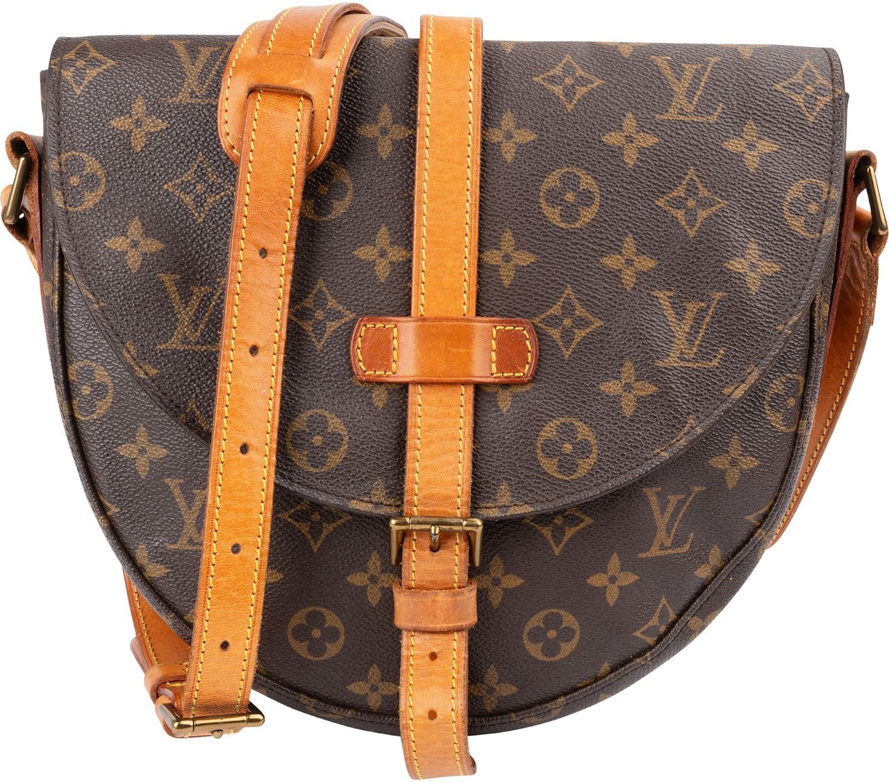 Louis Vuitton Monogram Canvas Chantilly GM Crossbody Bag Bruin
