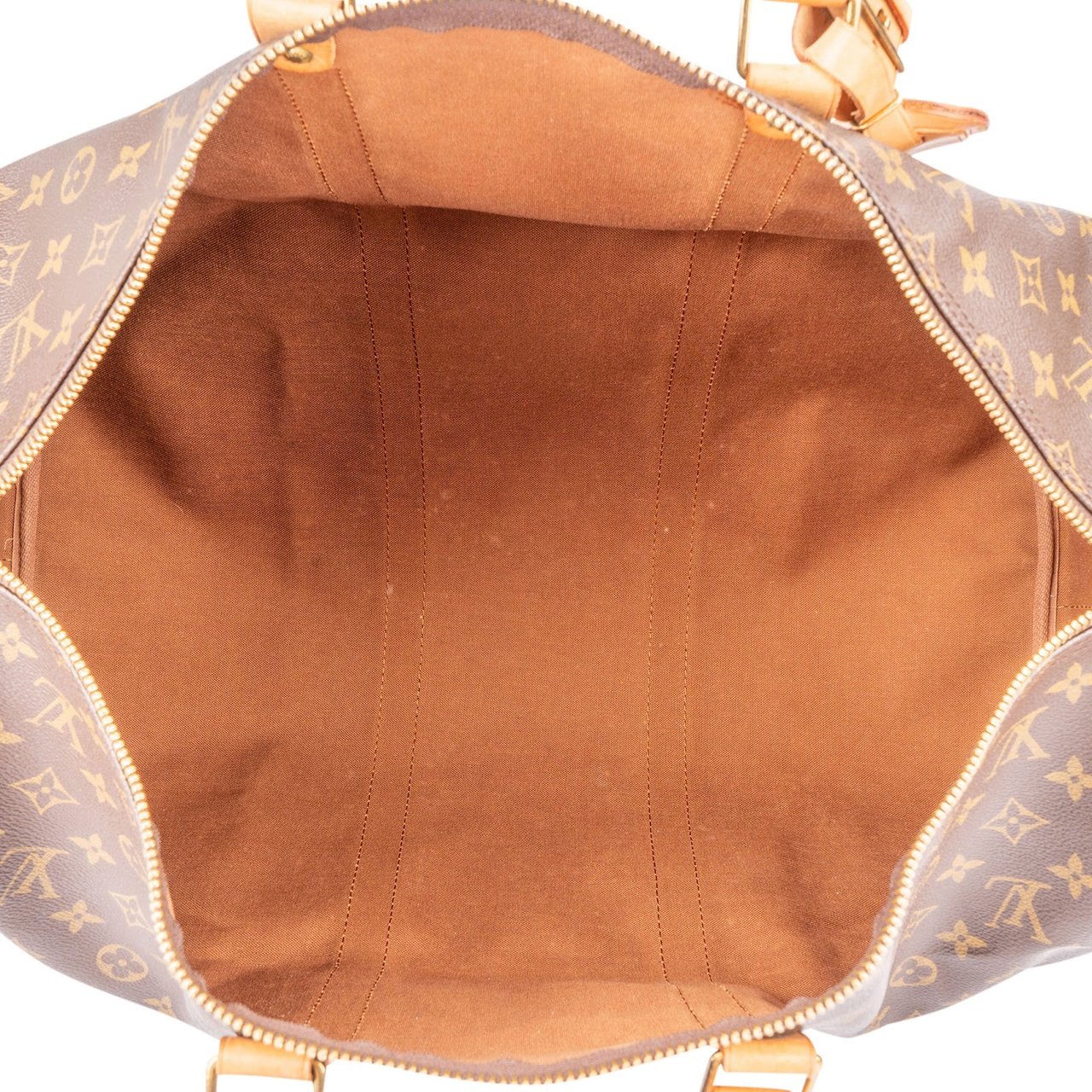 Louis Vuitton Monogram Canvas Keepall 50 Bandoulière Travel Bag Bruin