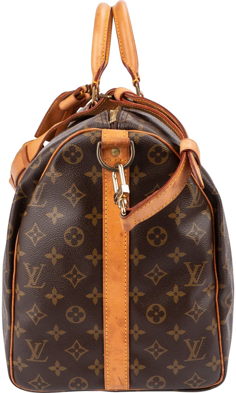 Louis Vuitton Monogram Canvas Keepall 50 Bandoulière Travel Bag Bruin