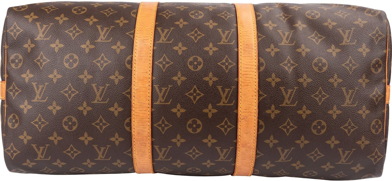 Louis Vuitton Monogram Canvas Keepall 50 Bandoulière Travel Bag Bruin