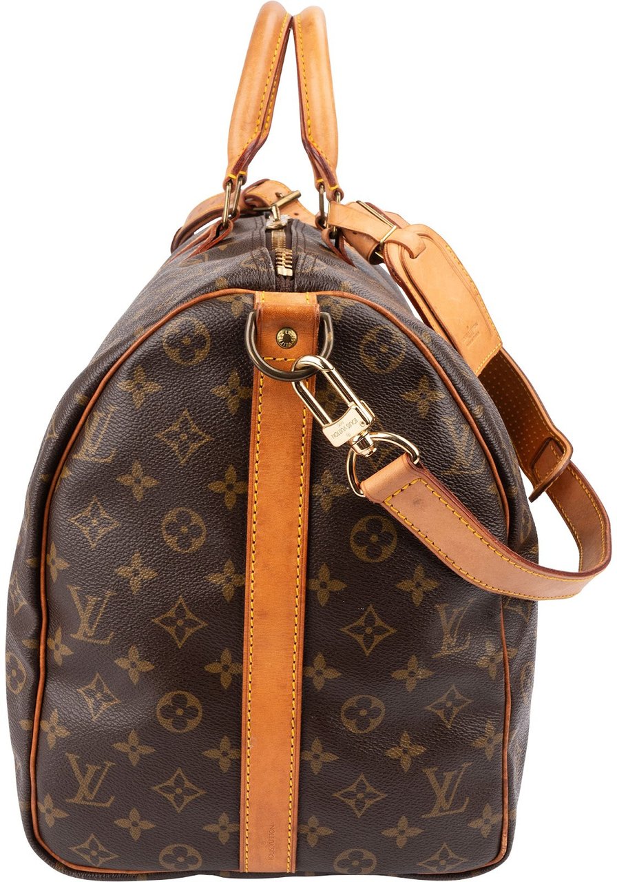 Louis Vuitton Monogram Canvas Keepall 50 Bandoulière Travel Bag Bruin